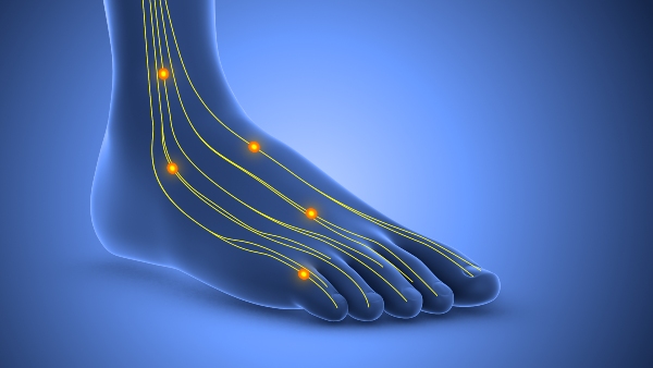 Tingling nerves in a foot